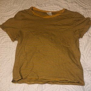 yellow striped crop top from tillys